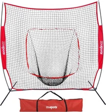 7x7ft Baseball/Softball Practice Net w/Carry Bag & Metal Frame Hitting Pitching