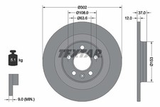 2x TEXTAR Bremsscheibe Hinterachse für VOLVO