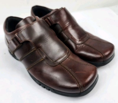 Impulse Mens 11.5 D Brown Leather Casual Comfort  Strap Up Shoes