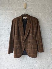 Vintage Rena Rowan for Saville collection wool plaid blazer
