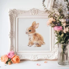 Fine Art Print Giclée Poster Watercolor Milo the Bunny Wall Art Nursery Decor