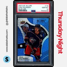 2021 UPPER DECK ALLURE #116 COLE SILLINGER BLUE LINE RC ROOKIE POP. 1 /35 PSA 10