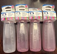 4 Gerber First Essentials Baby Bottle 4 M Medium Latex Nipple Pink/Girl