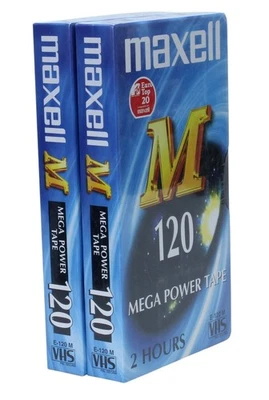 Lot 2 Video cassette Maxell 120 VHS pour magnétoscope (Réf#B-183)