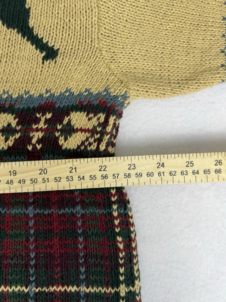 Polo Ralph Lauren Vintage 90’s Hand Knit Nordic Country Reindeer Sweater XL Xmas - Image 4 of 4
