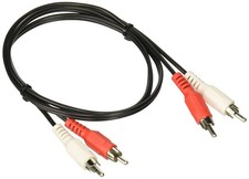 RCA Stereo Audio Cable Male to Male 6 Feet Black Double Shielded Flexible