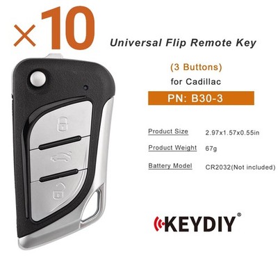 KEYDIY KD B30-3 Universal Flip Remote Key 3 Buttons for Cadillac for KD-X2,KD-X4