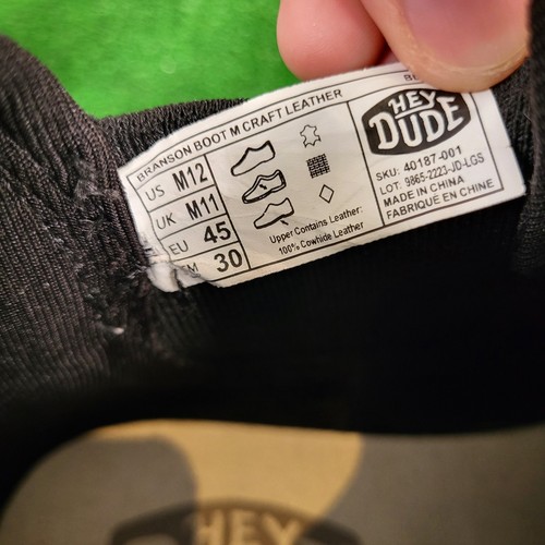 Hey DUDE Stivali Uomo UK 11, EU 45 Nero 100% Pelle Stivali Chelsea - Foto 13 di 14