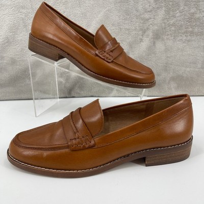 Madewell Women's 9 The Elinor Loafer Dark Chestnut Brown Leather Classic Preppy