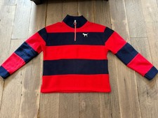 NWOT PINK Victoria's Secret red and blue 1/4 zip fleece sweatshirt size M