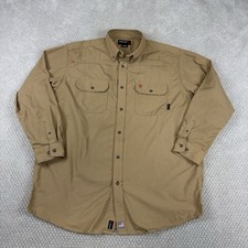 Ariat FR Men  s Featherlight Work Shirt Sz XXL Khaki Flame Resistant Glen Guard