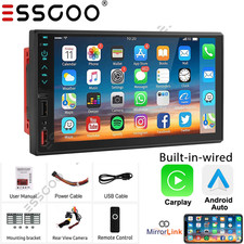 7" Double Din Car Stereo Fit Apple CarPlay  Android Auto Touch Screen Radio FM