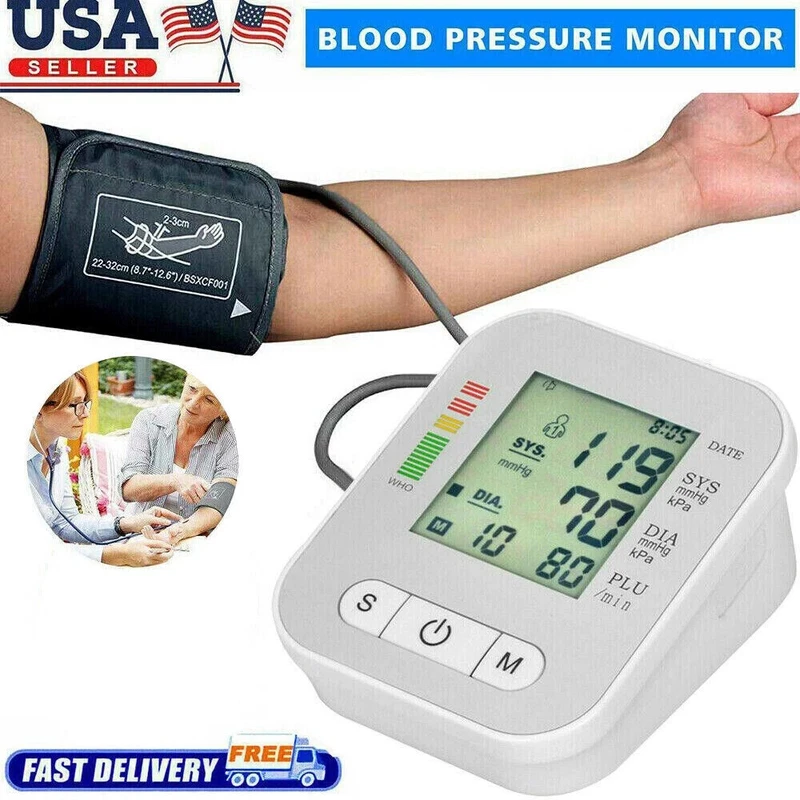 blood pressure monitor automatic arm digital BP cuff pulse heart rate machine US