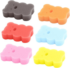 Baby Shower Sponges Cartoon Bear Shape Bath Scrubber for Kids Soft Body Cleaning