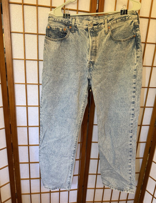 Levi's Premium 501 Denim Jeans 90s Style  Button Fly Acid Wash 31W 30L