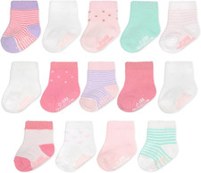 Baby 14-Pack Grow  Fit Flex Zones Cotton Stretch Socks - Unisex, Girls, Boys