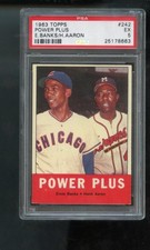 1963 Topps #242 Power Plus Hank Aaron Ernie Banks PSA 5 Graded MLB Baseball Card