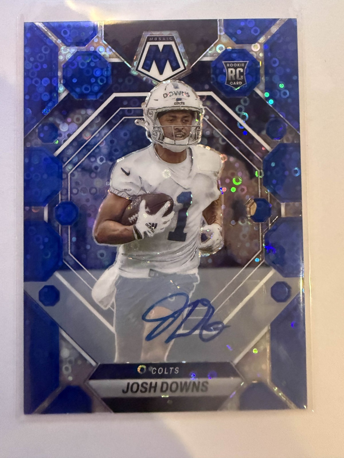 2023 Panini Mosaic Rookie Josh Downs #339 Auto - No Huddle Blue Colts