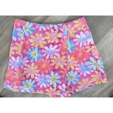 Vintage Guess Jeans Girls Floral Skort Size 12 Pink Daisy Wrap Shorts K2501460