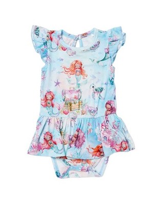 Bums & Roses Mermaid To Be Cap Sleeve Ruffle Dress
