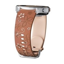 Flower Engraved Band for Samsung Galaxy Watch 7/6/5/4/FE 40mm 03-brown milktea