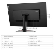 Lenovo ThinkVision P27h-28 27-Inch WQHD WLED LCD Computer Monitor Raven Black 6