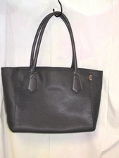 Dagne Dover  ~ Graphite DARK GREY  Classic Signature Tote BAG Rose Gold HRDWARE