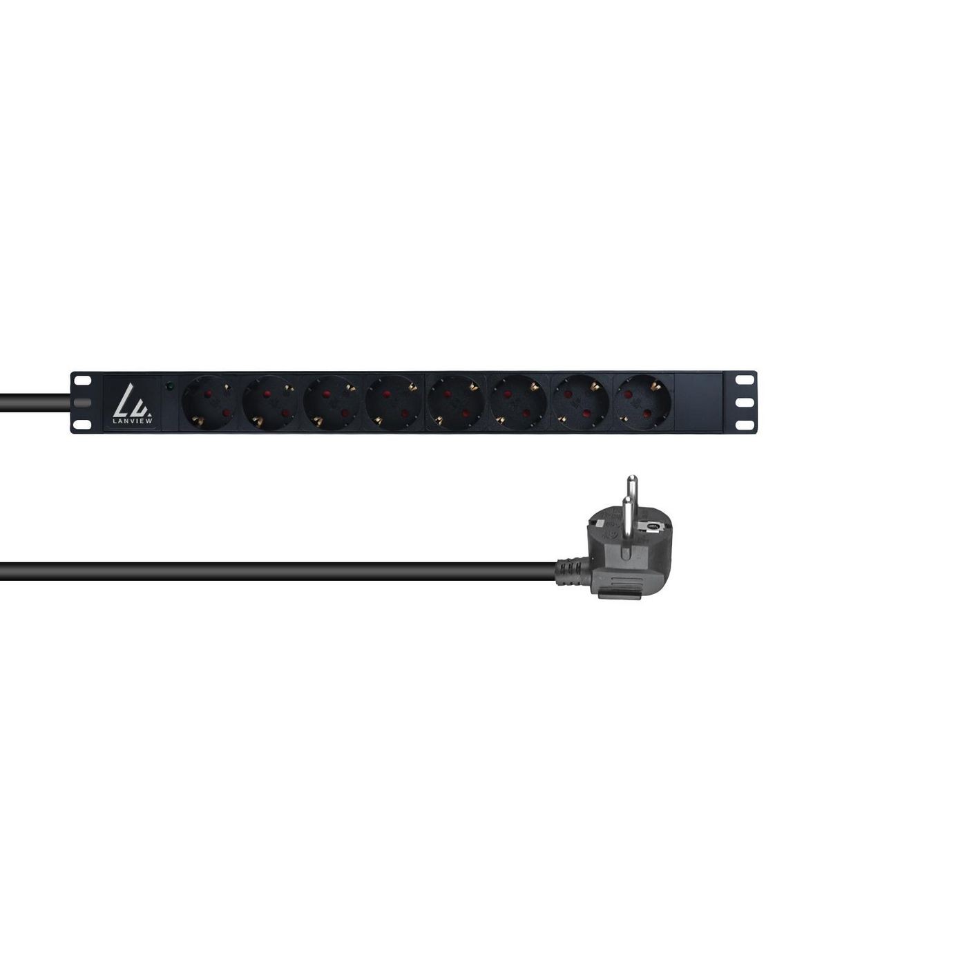 Lanview LVR-3MSCH-LIC-SCH8 19'' rack mount power strip.