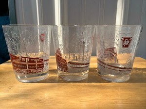 Lot of 3 Vintage Pennsylvania Railroad PRR 4902 Roly Poly Glasses GG-1 Engine