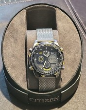 Citizen Blue Angels Watch.Fitted To A Polished Rare Mash Bracelet.Box Not Orignl