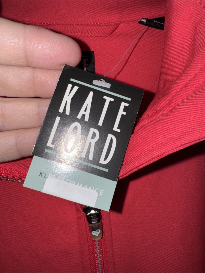 New Kate Lord Short Sleeve Jacket Windshirt Medium Bright Coral Golf - Image 3 of 4