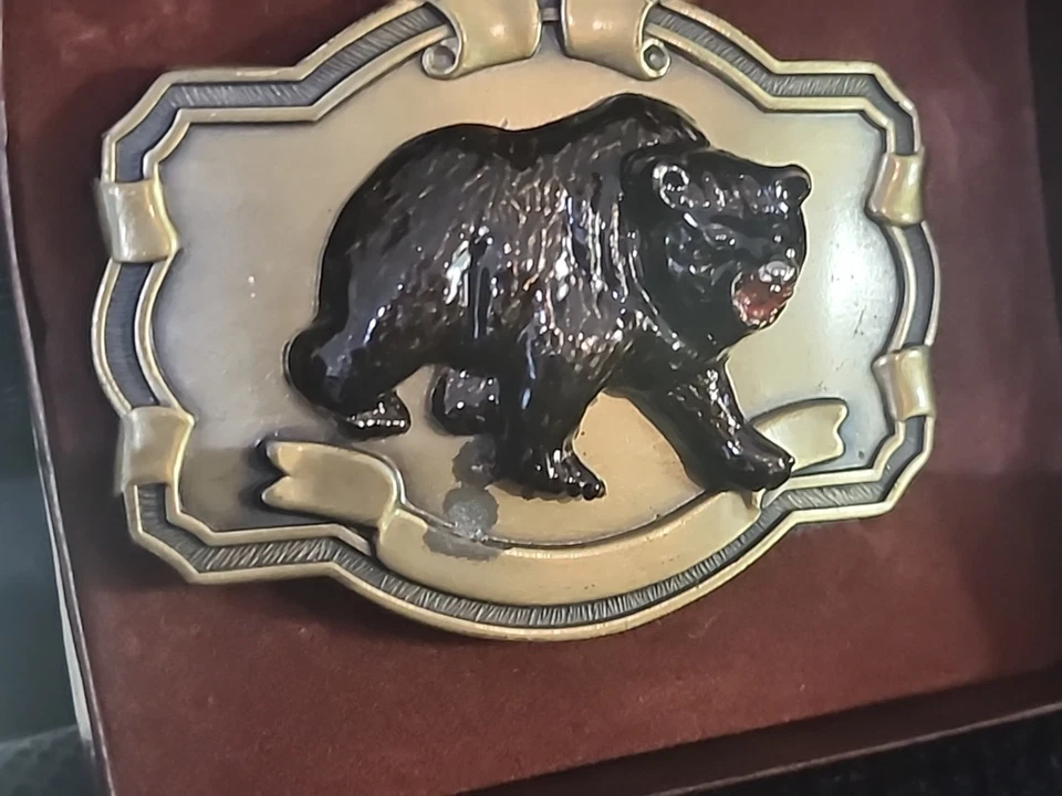 Raintree Bear Hebilla de Cinturón Marrón o Grizzly 3D Hebilla de Cinturón De Colección Años 70 80 Foto 4 de 4