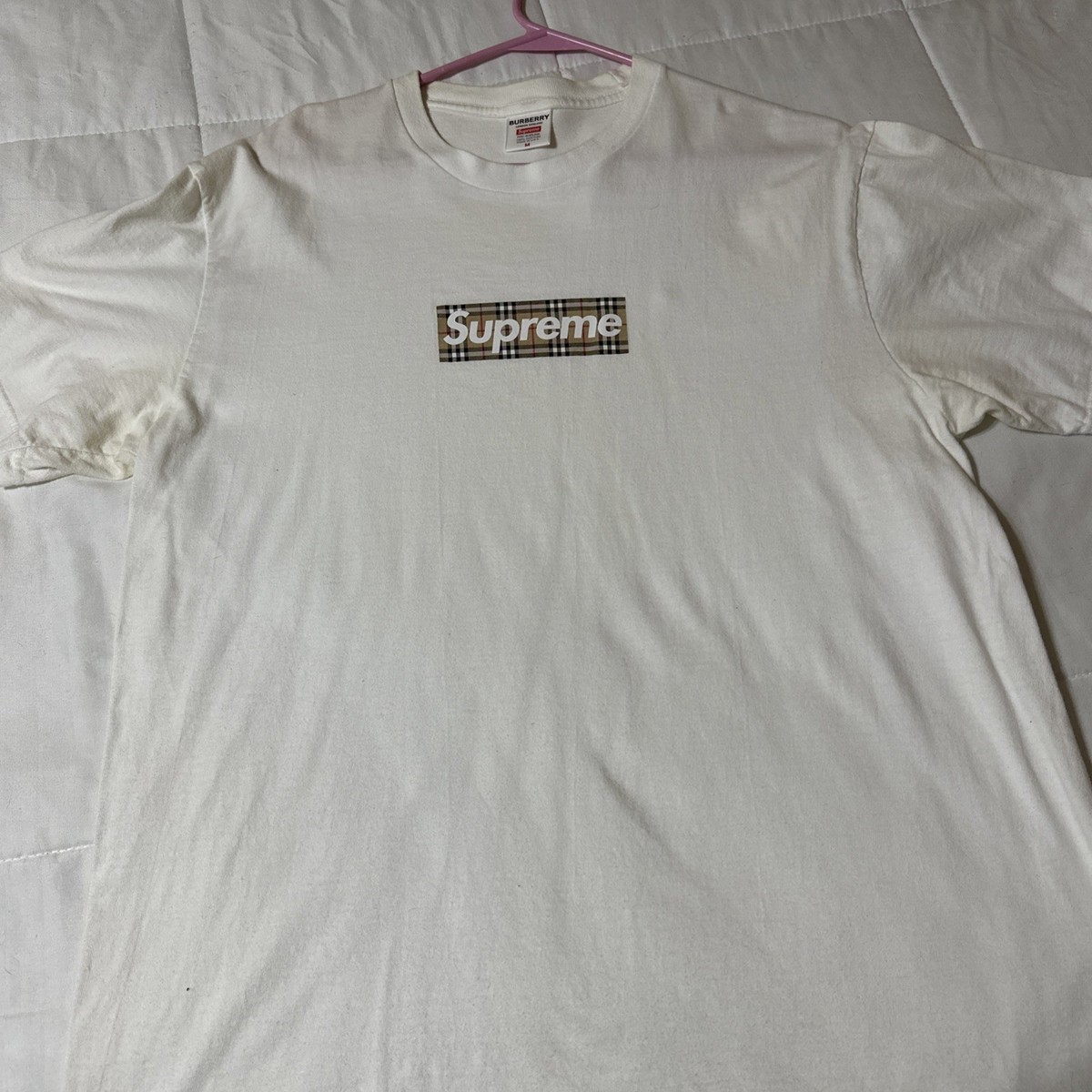 Supreme × Burberry Box Logo Tee White Supreme x Burberry Box Logo Tee 'White' — Kick Game