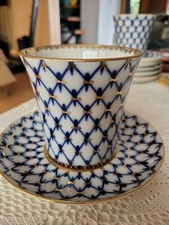 Lomonosov Kobaltnetz Porzellan Kakaobecher Kaffeebecher,Kaffeetasse 350ml 22K