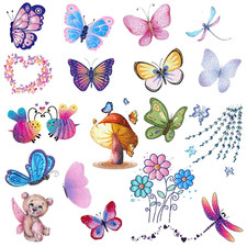 Glitter Temporary Tattoos for Girls Women, 12 Sheets Glitter Styles Cute Butterf