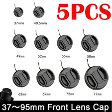 5PACK 3777mm Front Lens Cap Cover Center Pinch Snap On For Nikon Sony Pentax