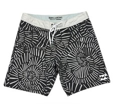 BillaBong Vintage Black White Swim Surf Shorts Big Logo Size Large AOP Mens