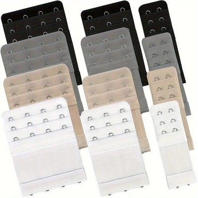 4Pcs Adjustable Bra Extender 2/3/4 Hooks with Elastic Underwear Strap Extension