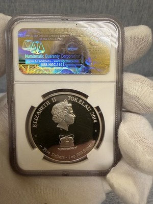 2014 Tokelau Year of the Horse Gilt 1oz Silver .999 NGC PF69 PR69
