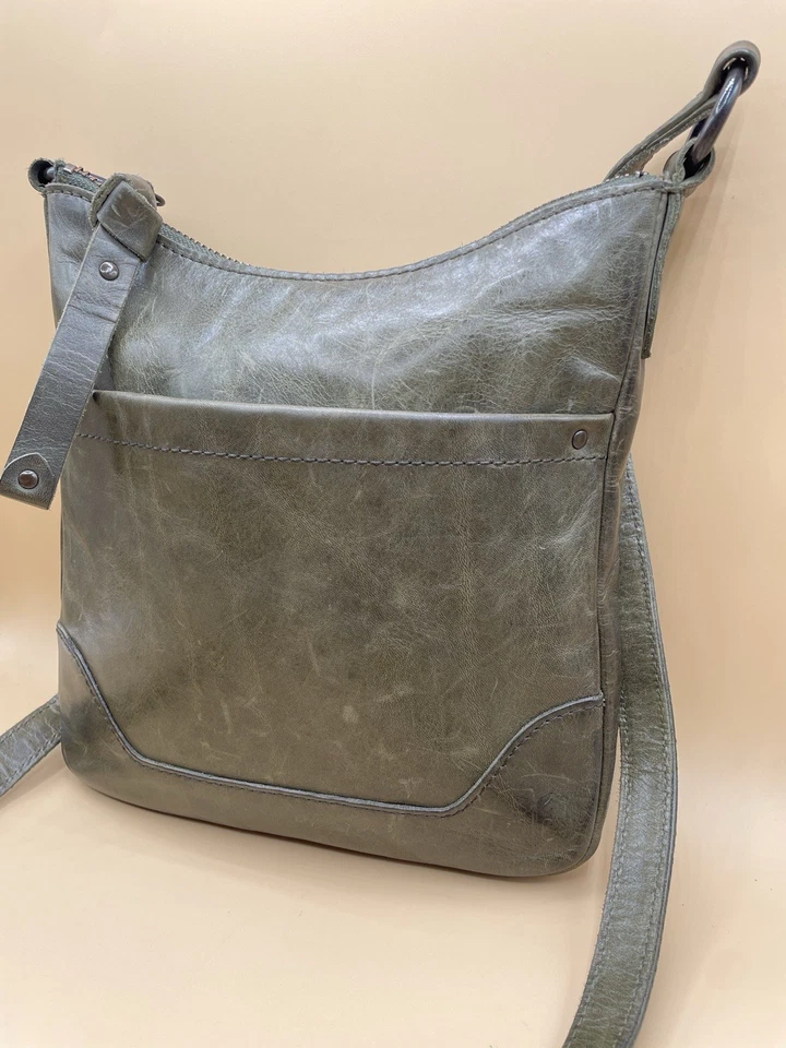 Bolso Bandolera Bolso Vintage Frye Melissa Swing Pack Cuero Verde Foto 2 de 4