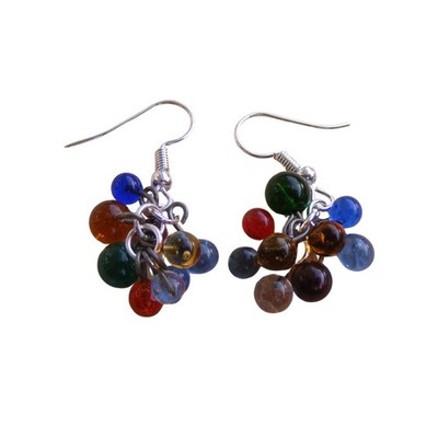 Ohrringe Handarbeit Lampwork Kunsthandwerk bunte Kügelchen