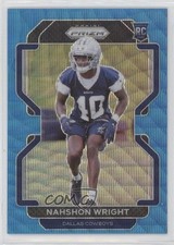 2021 Panini Prizm Rookie Blue Wave Prizm 50/199 Nahshon Wright #438 16rl