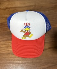 Red White Blue LOS ANGELES OLYMPICS Foam Trucker Hat Team USA Bald Eagle Mascot