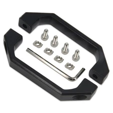 Zeberoxyz 2pcs Black Aluminium Alloy Handle Rectangular Industrial Pull Handl...