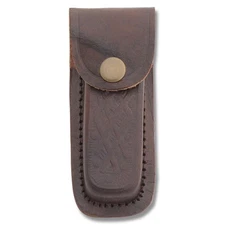 Rite Edge ~ 4" Folding Premium Brown Leather Knife Sheath 