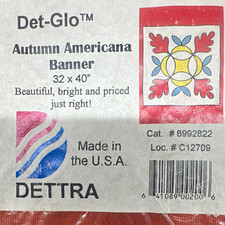 DETTRA Det-Glo Autumn Americana Banner 32”x40” Nylon Made in USA MPN 6992822