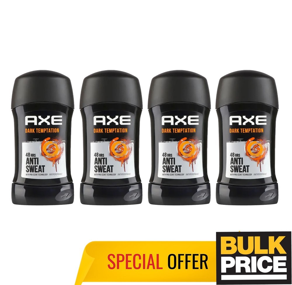Axe Dark Temptation Stick Deodorant Anti-Sweat 48H Max Odor Protection 4-Pack