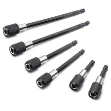 6 Piece 1/4” Hex Shank Quick Change Bit Extension,Quick Release Bit Extens