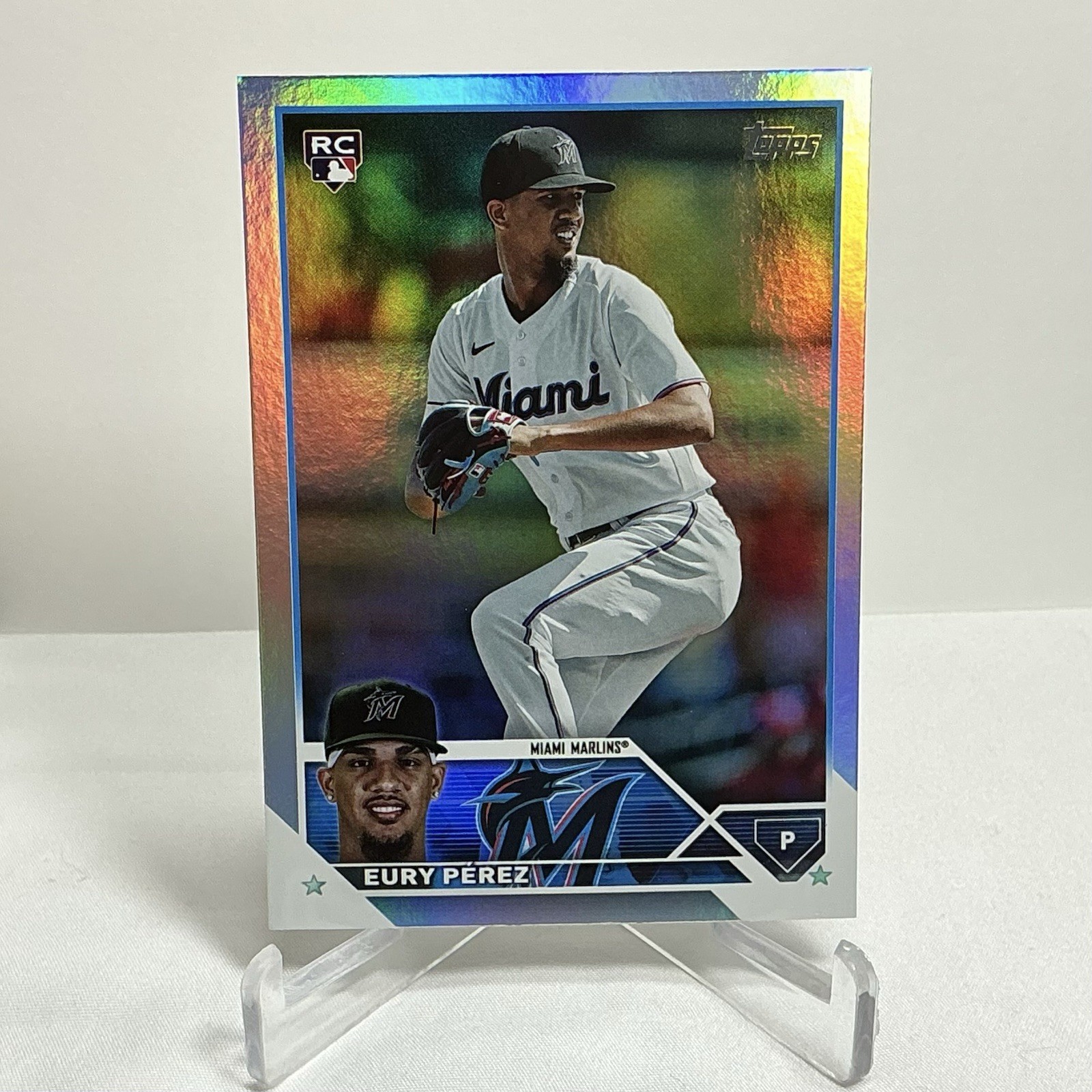 2023 Topps Update Series - Eury Perez #US139 Rainbow Foil (RC) Miami Marlins 