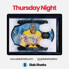 2023 UPPER DECK ARTIFACTS JUUSE SAROS HORIZONTAL AUTO MATERIAL GOLD JERSEY /25